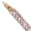 9ct Yellow Gold Amethyst Bracelet 7.5"
