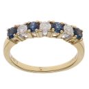 18ct Yellow Gold 0.25ct Brilliant Cut Diamond and Sapphire Eternity Ring