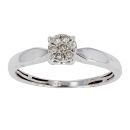 9ct White Gold 0.09ct Diamond Cluster Ring by Anya Belle