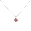 9ct Rose Gold Pink Tourmaline Bloom Pendant and Chain 22"