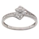 9ct White Gold 0.35ct Brilliant Cut Diamond Cluster Ring