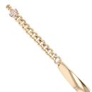 Children's 14ct Yellow Gold Monaco ID Classic Pave Lock Bracelet 5.5"