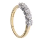 18ct Yellow Gold 0.80ct Brilliant Cut Diamond Five Stone Ring