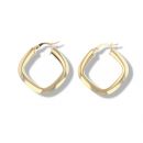 9ct Yellow Gold Plain Square Hoop Earrings