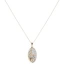 9ct Yellow And White Gold 0.10ct Diamond Footprints In The Sand Pendant And Chain 18"
