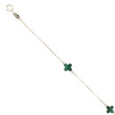9ct Yellow Gold Malachite Petal Bracelet 7.5"