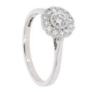 18ct White Gold Certificated Diamond Cluster Ring