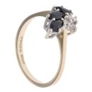 9ct Yellow Gold Sapphire and 0.05ct Diamond Fancy Ring