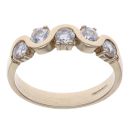 9ct Yellow Gold Cubic Zirconia Five Stone Ring