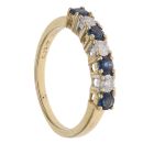 18ct Yellow Gold 0.25ct Brilliant Cut Diamond and Sapphire Eternity Ring