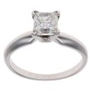 14ct White Gold 1.05ct Princess Cut Diamond Solitaire Ring