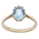 9ct Yellow Gold Aquamarine Single Stone Ring