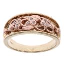 9ct Yellow and Rose Gold 0.05ct Diamond Vine Of Life Clogau Ring