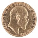 1907 Edward VII Large Head UK Full Sovereign Coin