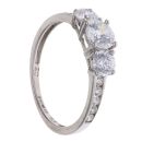 9ct White Gold Cubic Zirconia Three Stone Ring