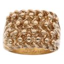 9ct Yellow Gold Four Row Keeper Ring