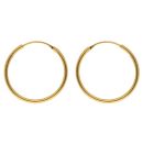 22ct Yellow Gold Classic Plain Hoop Earrings