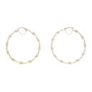 14ct Yellow Gold Greek Key Twist Hoop Earrings