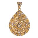 22ct Yellow and White Gold Cubic Zirconia Classic Jali Pendant