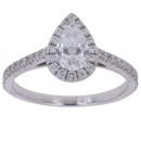 18ct White Gold 1.00ct Brilliant and Pear Cut Lab Grown Diamond Cluster Ring