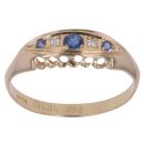 18ct Yellow Gold 0.05ct Diamond and Sapphire Five Stone Ring