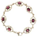 9ct Yellow Gold Garnet Bracelet 7"