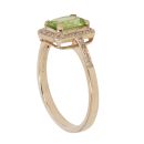 9ct Yellow Gold 0.15ct Diamond and Peridot Cluster Ring