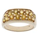 9ct Yellow Gold Citrine Cluster Signet Ring