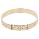 9ct Yellow Gold Patterned Expanding Bangle