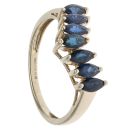 9ct Yellow Gold Sapphire Wishbone Ring