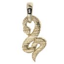 14ct Yellow Gold Monaco Cubic Zirconia Snake Pendant