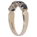 9ct Yellow Gold 0.06ct Diamond And Sapphire Half Eternity Ring