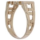 9ct Yellow Gold Patterned Mum Ring