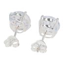 Silver Large Round Cubic Zirconia Stud Earrings by Icesia