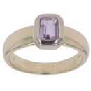 14ct Yellow Gold Amethyst Single Stone Ring