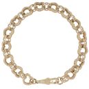 9ct Yellow Gold Heart Belcher Bracelet 8"
