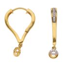 22ct Yellow Gold Cubic Zirconia Lamp Hoop Earrings