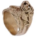 9ct Yellow Gold Patterned Saddle Ring