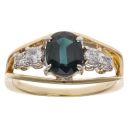 18ct Yellow Gold 0.25ct Diamond and Sapphire Ring