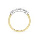 9ct Yellow Gold Diamond 7 Stone Shaped Ring Oval And Emerald Cut G VS And Lab Grown