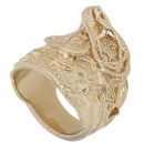 9ct Yellow Gold Patterned Saddle Ring