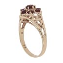 9ct Yellow Gold Garnet Flower Cluster Ring