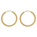 22ct Yellow Gold Dot Grain Hoop Earrings