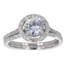 Silver Cubic Zirconia Halo Ring by Icesia