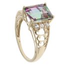 9ct Yellow Gold Mystic Topaz and Cubic Zirconia Ring