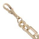 9ct Yellow Gold Round And Rectangular Belcher Bracelet 8.5"