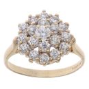 9ct Yellow Gold Cubic Zirconia Cluster Ring
