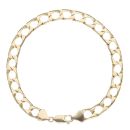 9ct Yellow Gold Rectangle Link Curb Bracelet 8.5"