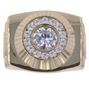 9ct Yellow Gold Cubic Zirconia Watch Style Signet Ring