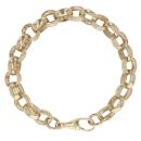 9ct Yellow Gold Patterned and Plain Belcher Bracelet 8"